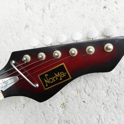 Norma EG 405-2 Guitar, 1960's, Japan, 2 Gold Foil Pu's, Cool Body Shape, Excellent Condition image 2