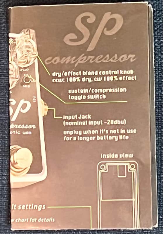 Xotic SP Compressor manual image 1