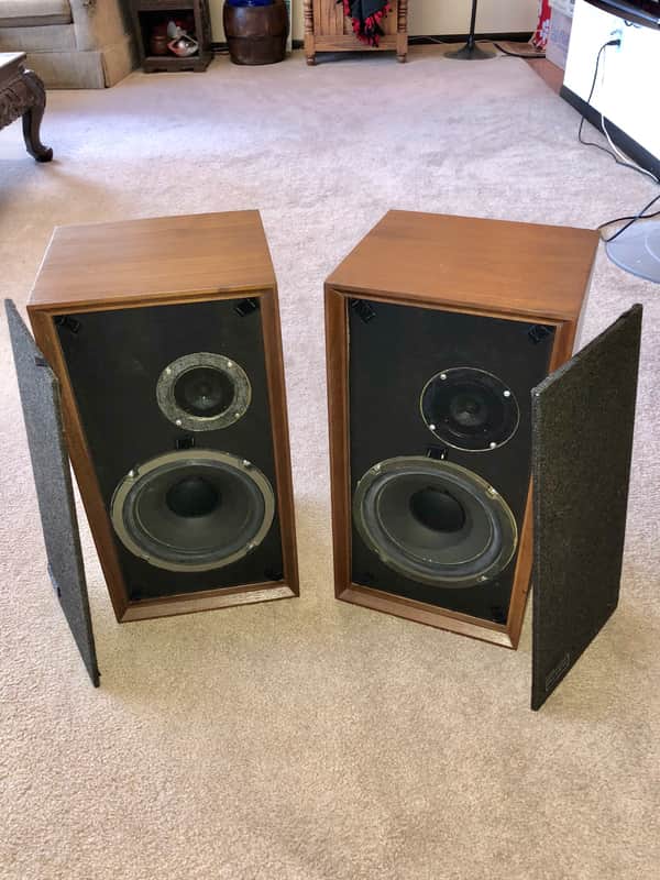 Vintage Pair Altec Lansing Capri 887A Walnut Bookshelf Speakers