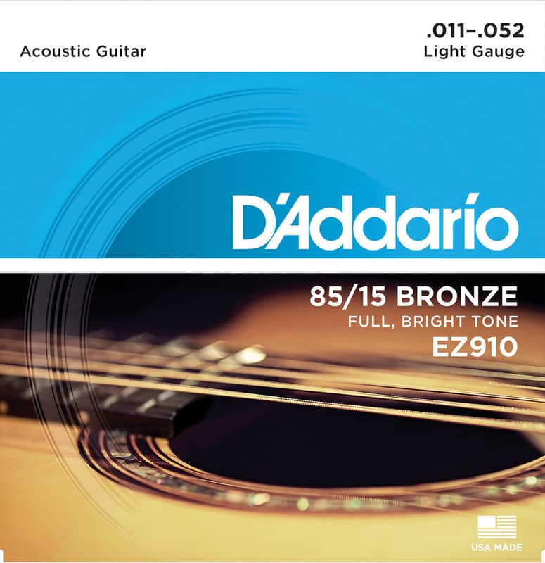 D'Addario EZ910 85/15 Bronze Acoustic Guitar Strings Light 11-52 image 1