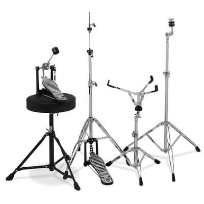 PDP PDCE2015KTSS 5 Piece Center Stage Series Complete Acoustic Drum Kit w/ 20" Kick, Hardware, Cymbals, and Throne - Silver Sparkle image 6
