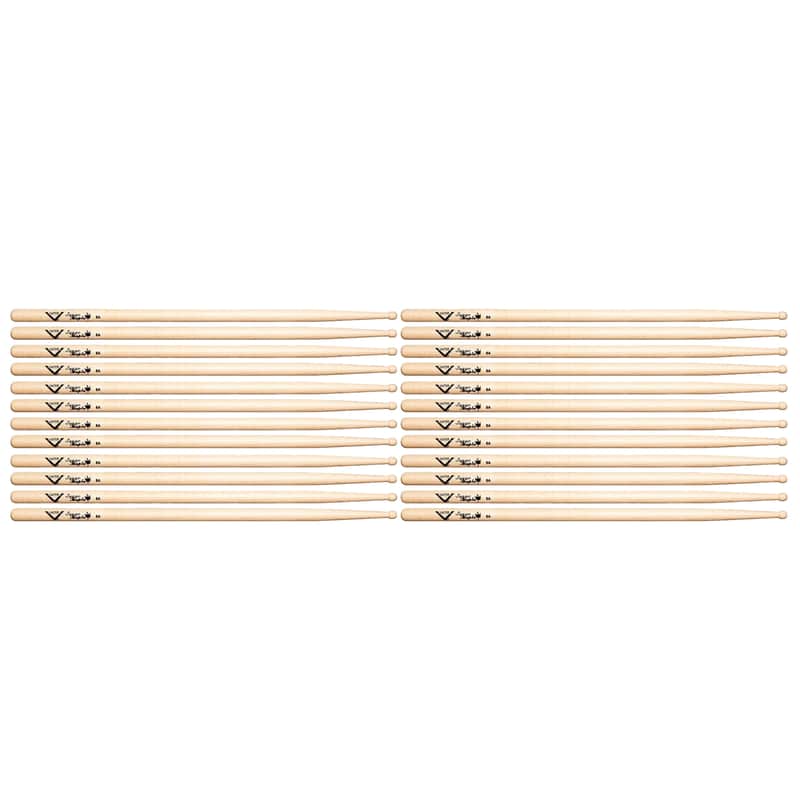 Vater 8A Sugar Maple Wood Tip Drum Sticks (12 Pair Bundle) image 1