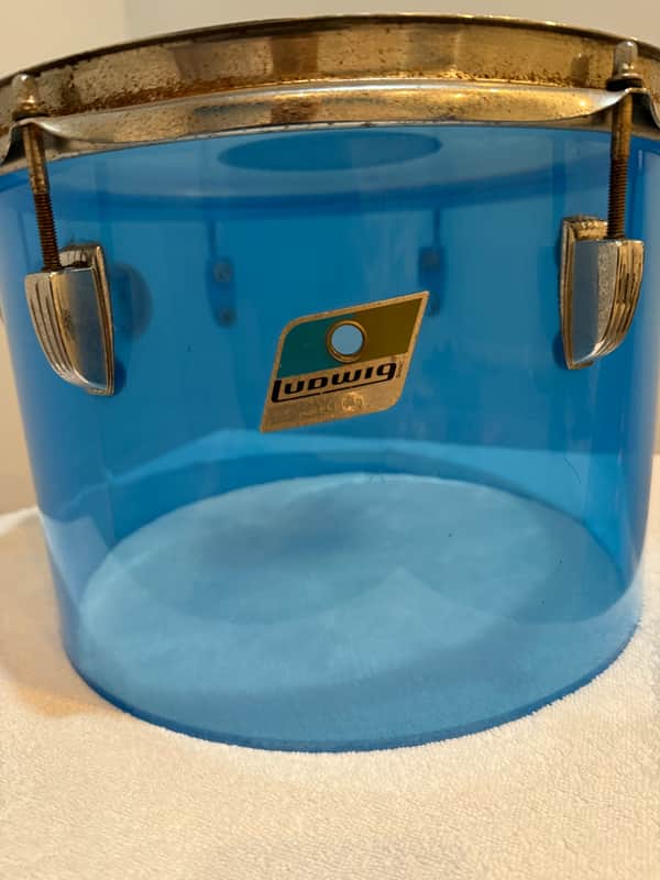1970s Ludwig 9x13" Blue Vistalite Concert Tom 1970s Ludwig 8x12" Blue Vistalite Concert Tom image 1