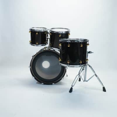 YAMAHA MAPLE CUSTOM 4-PIECE SHELL SET 22/10/12/14 IN BLACK LACQUER image 4