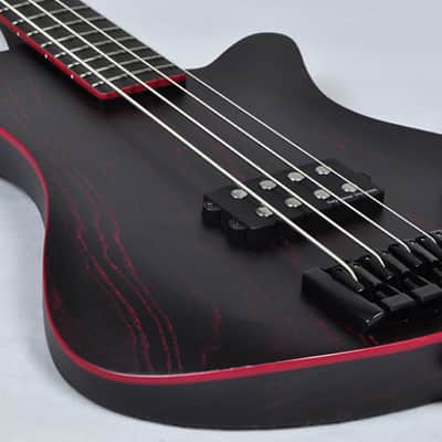 Schecter Signature Sam Bettley Stiletto Electric Bass in Satin Black with Red! With Free Hardcase! image 5