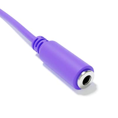 ExcelValley [Purple | 120 cm - 47.24"] 5-Pack - Right Angle Hopscotch Mono Splitter Y Patch Cables TS 3.5mm 1/8" Eurorack Synth image 4