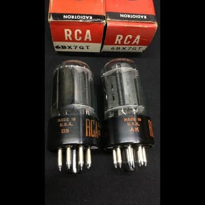 NOS Matched Pair RCA 6BX7GT Black Plate Audio Vintage Vacuum Tubes TESTED D.9590 image 2