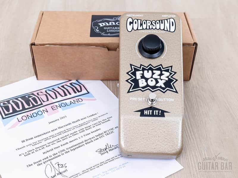 2025 Colorsound Sataka Hybrid One Knob Mk 1.5 Tone Bender Fuzz, Mint w/ Box, David Main D*A*M image 1