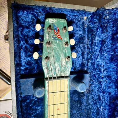 1950's Magnatone Lap Steel Guitar Blue Pearloid w/ Original Case, Cord - WORKS image 5