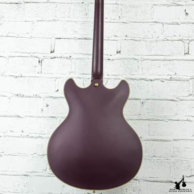 D'Angelico Deluxe Series Limited Edition DC Non F-Hole "One Off" Matte Plum w/ OHSC image 5