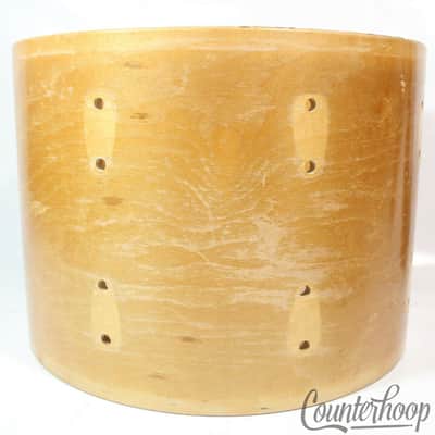 Slingerland 10x14"Tom Drum Shell 5Ply Natural Maple Black/White Niles Vintage70s image 4