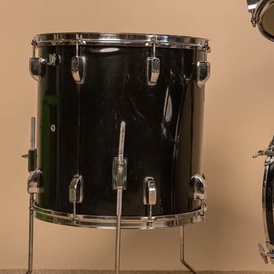 Vintage Rogers R-380 "Double Soul" Jet Black Drum Set image 5