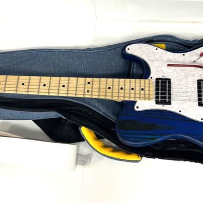 Hot rod, custom blue Hybrid Telecaster style guitar, Floyd rose, coil split image 11