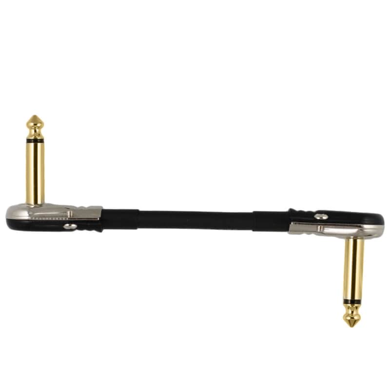 4" S-Shape Castline Gold Mogami 2524 Guitar Pedal Board Patch Cable TS Low Profile Pancake Connector image 1