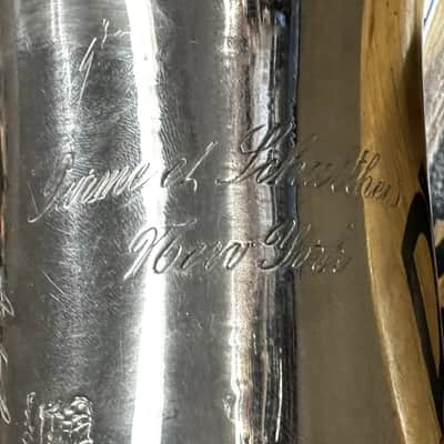 Early 1900's Pahme El Schultheis NYC 'Adolphe Sax' Silver Engraved Alto Saxophone image 12