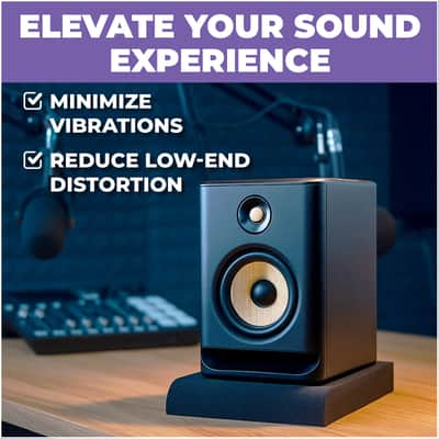 Liquid Stands Studio Monitor Sound Isolation Pads for Speakers - 6-8" High-Density Speaker Foam Pads - Angled Speaker Riser (Large) image 5