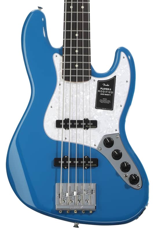 Fender Player II Modified Active Jazz Bass V - Electric Blue with Rosewood Fingerboard image 1