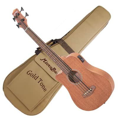 GOLD TONE MicroBass M-Bass LEFTY 4-string A/E Short-Scale Fretted BASS guitar w/ BAG new image 1