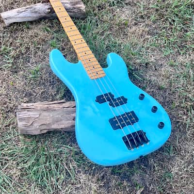 Vintage Chandler Precision Bass Guitar Parts P-Bass Plus 1980’s Project Daphne Blue image 6
