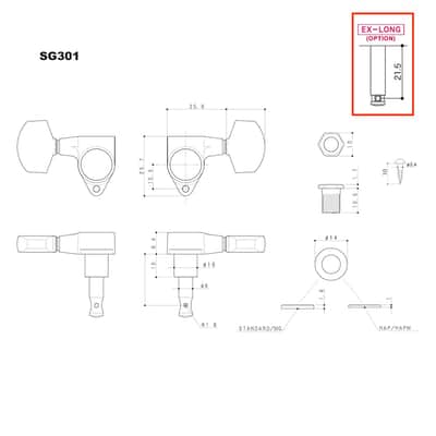 Gotoh Magnum Lock Trad Tuners SG301 MG-T- 01 -  Chrome - 3 per side - For Les Paul - 05192CYTX-AEL image 4