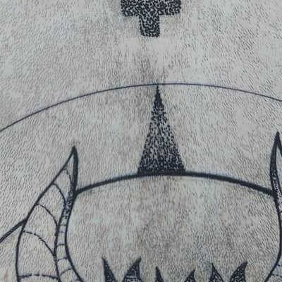 Handcrafted / custom 50cm Shamanic Frame Drum - Izabela Oldak 2020 - Natural / Deer hide image 10