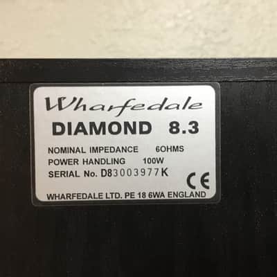 Vintage Wharfedale Diamond 8.3 Tower Speakers Two-Way Bi-Amplification Able Audiophile Hi-Fi Stereo image 8