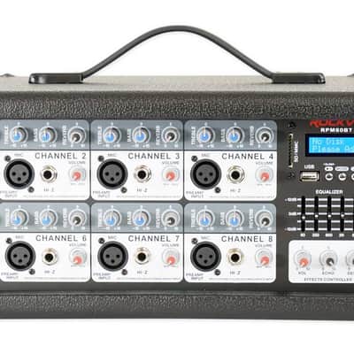 Rockville RPM80BT 2400w Powered 8 Channel Mixer/Amplifier w/Bluetooth/EQ/Effects image 2