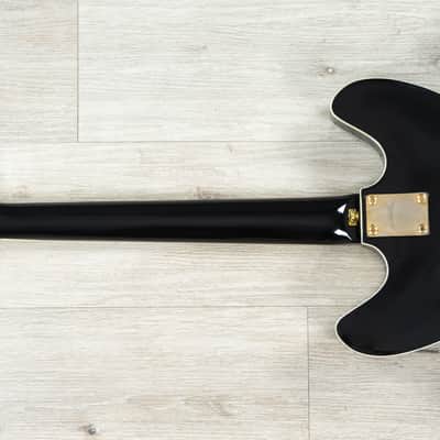 Mint Hagstrom '67 Viking II Hollow-Body Guitar, Resinator Fretboard, Black Gloss image 7