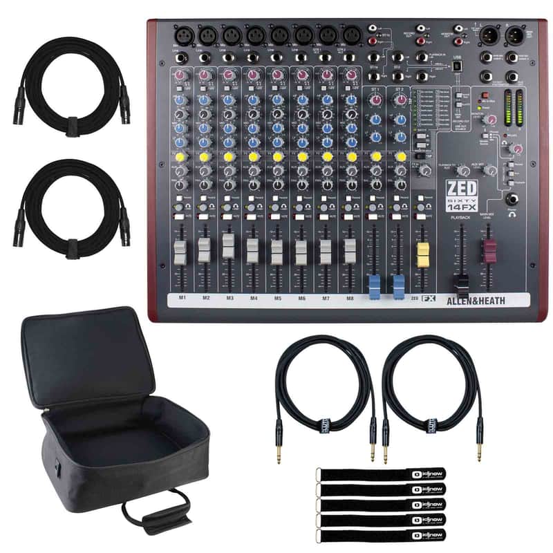 Allen & Heath ZED60-14FX 14 Channel Multipurpose FX Mixer w Effects & Bag image 1