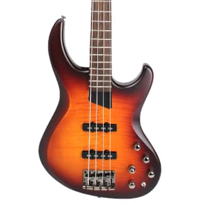 MTD Kingston Kingston Saratoga Deluxe 4 Deep Cherry Burst Satin, Indian Laurel Fretboard image 7
