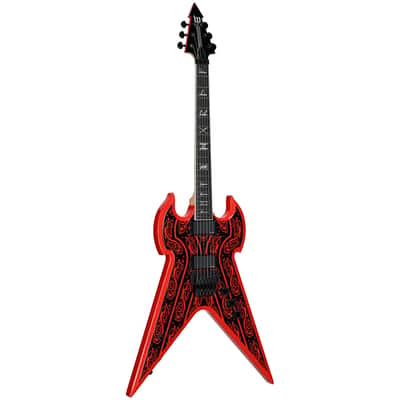 Wylde Audio Warhammer FR Electric Guitar, Norse Dragon PS Red image 2