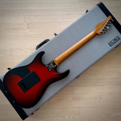 Schecter USA Sunset Custom-II HSS, Tiger Eye Satin with Tweed Hardshell Case image 2