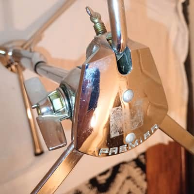 PREMIER (VGC) VINTAGE SNARE DRUM STAND 60's/70's - CHROME - FREE SHIP TO C-USA! image 6