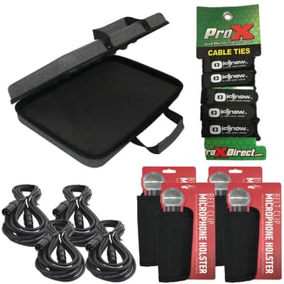 Accessories Pack Male-Female 20ft XLR Cables 4 Pack + Ties + Case + Mic Holsters image 17