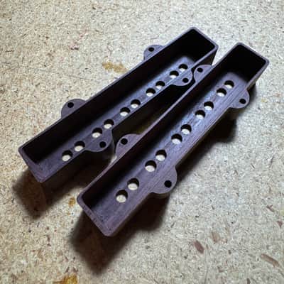 Guilford Indian Rosewood 5 String Jazz Bass Pickup Cover set - fits Seymour Duncan and Fender pickups image 3
