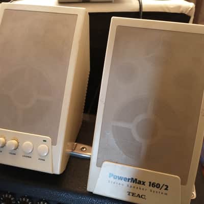 TEAC Power Max 160/2 Powered Speakers 1980's - Cream image 1