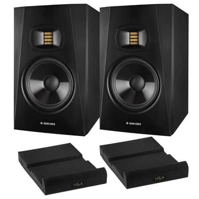 Adam Audio Professional T-Series T7V 7" 70W 2-Way Active Nearfield Monitor, Single with H&A ISOLATION PAD FOR STUDIO MONITOR image 1