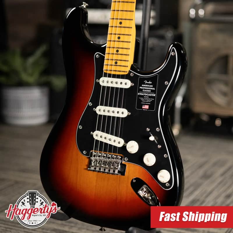 Fender American Professional Classic Stratocaster Electric Guitar - 3-Color Sunburst with Gig Bag image 1