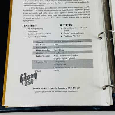 Gibson Historic Dealer Binder 1992 image 11
