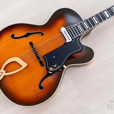 1962 Guild Stuart A-500 Sunburst Vintage Cutaway Archtop w/ DeArmond 1100 Rhythm Chief, Case