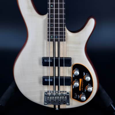Cort A4 Plus FMMH OPN Artisan Series Figured Maple/Mahogany 4-String Bass - Open Pore Natural image 2
