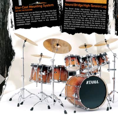 Tama Superstar 14" Tom Shell Birch/ Basswood 2005 - Black matte image 13