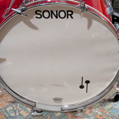 Sonor Made in Germany Mid 70's Champion Red 4 Pc Drum Set 22, 16, 8, 9, Clean! image 21