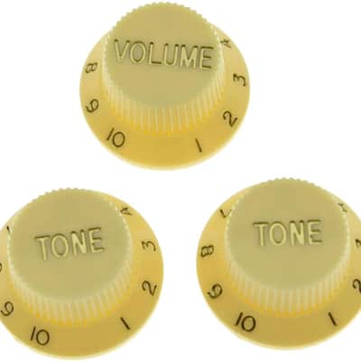 Set of 3 Cream ST Strat Style Guitar Knob Volume Tone Knobs image 2