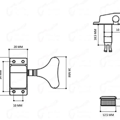 Chrome 4R Open Gear Bass Tuning Pegs Machine Heads image 6