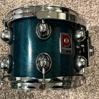 Premier Genista birch 8x8? mounted tom drum with RIMS 1990s UK Turquoise image 1
