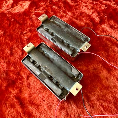 PAIR -Gibson L6-S Super humbucker pickups 1975 - Chrome bill lawrence tarback image 2
