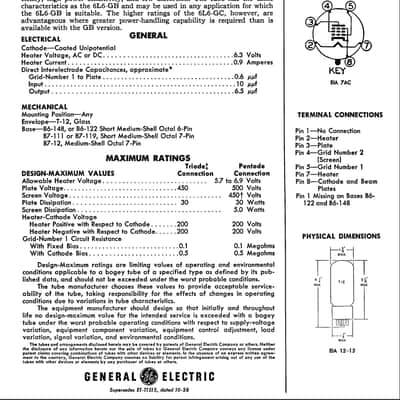 1 x NOS DualSideGetter 6L6GC General Electric USA ~ Clear Top Premium Power Tube ~ Warm Refined Tone Punchy Dynamics image 5