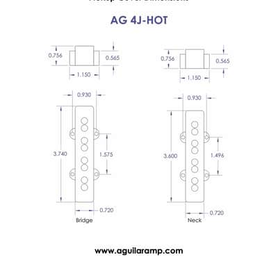 Aguilar AG 4J-HOT 4-String Overwound Jazz Bass Pickups image 3
