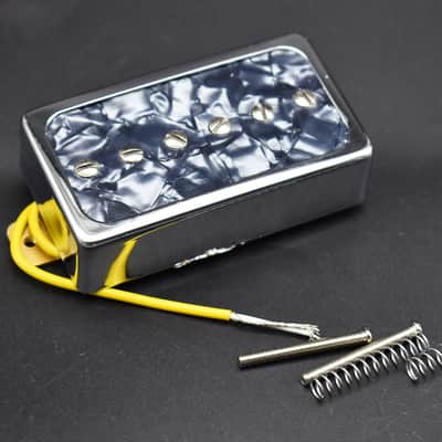 Guitar Neck and Bridge Alnico Humbucker P90 Pickups in Gray Pearl image 2